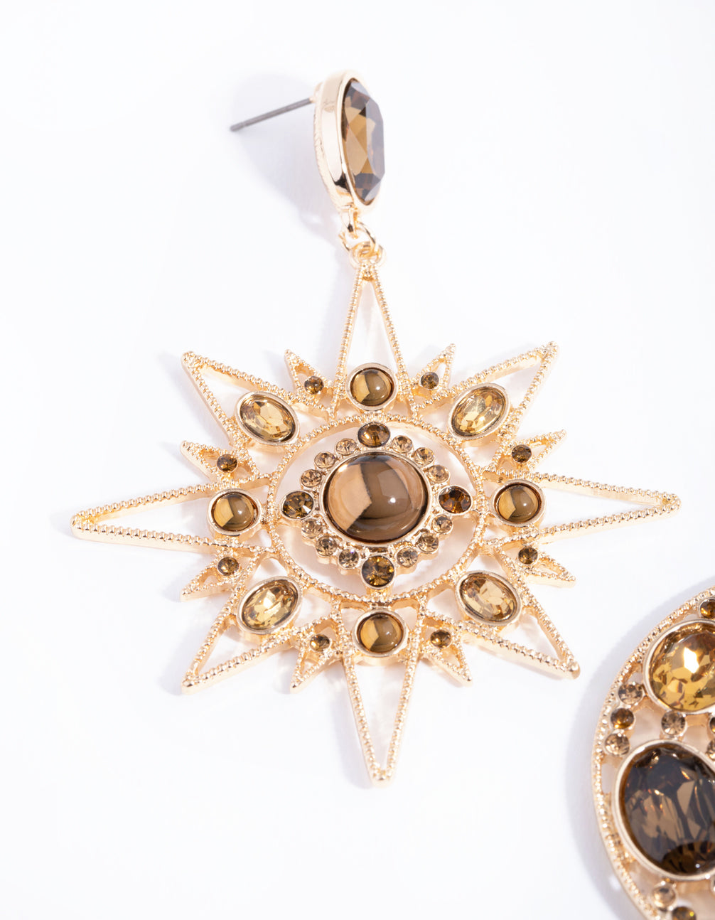 Gold Statement Star & Moon Earrings