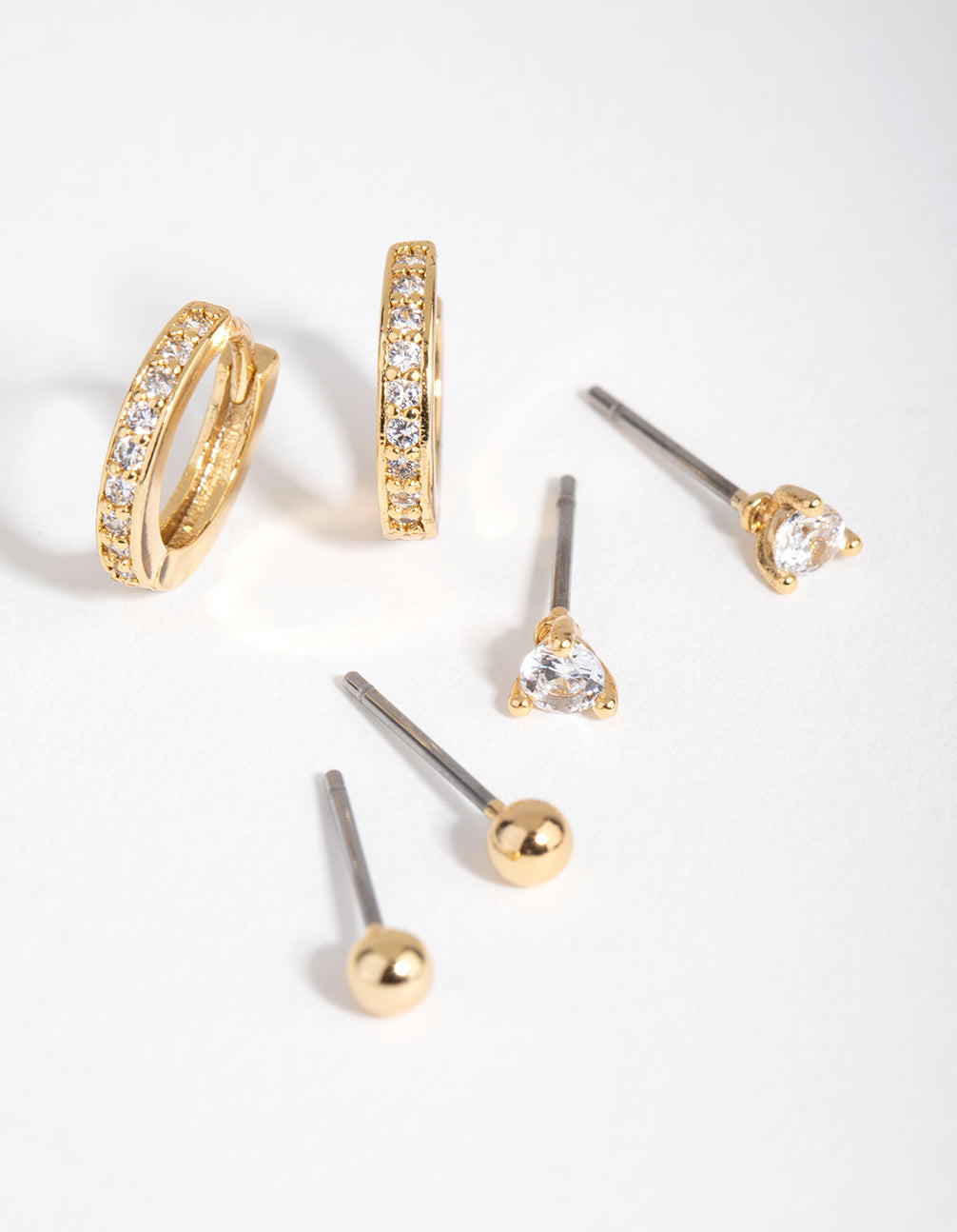 18ct Gold Plated April Cubic Zirconia Earring Pack