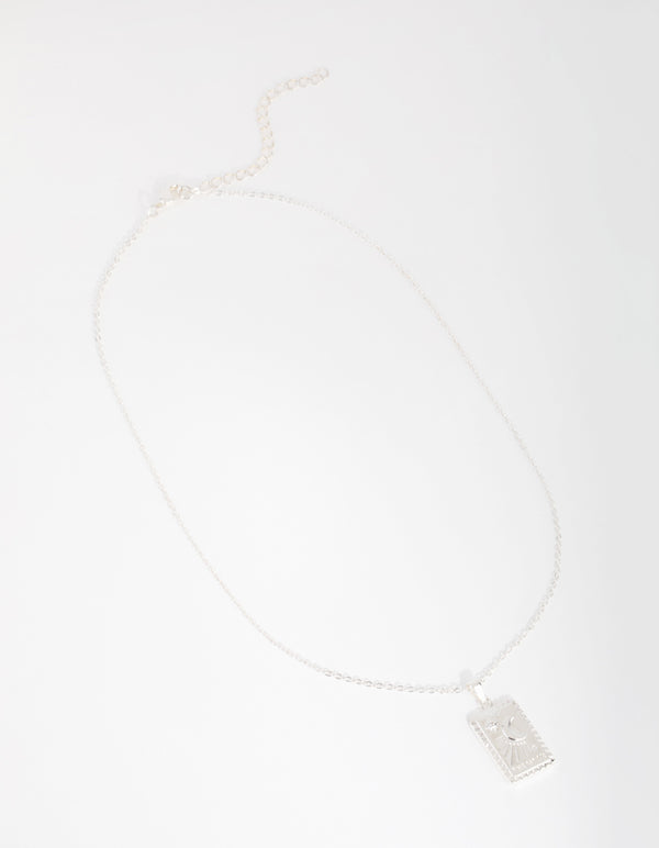Silver Plated Moon Card Necklace