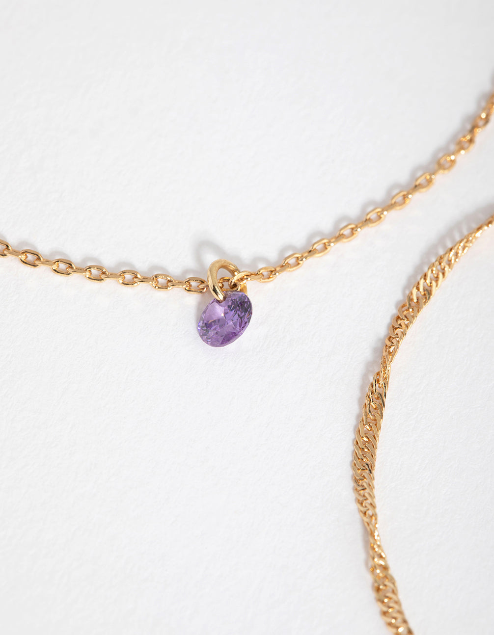 18ct Gold Plated February Amethyst Cubic Zirconia Bracelet Set