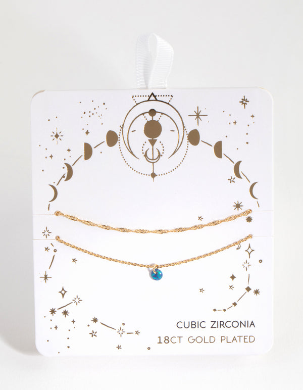 18ct Gold Plated October Opal Bracelet Set