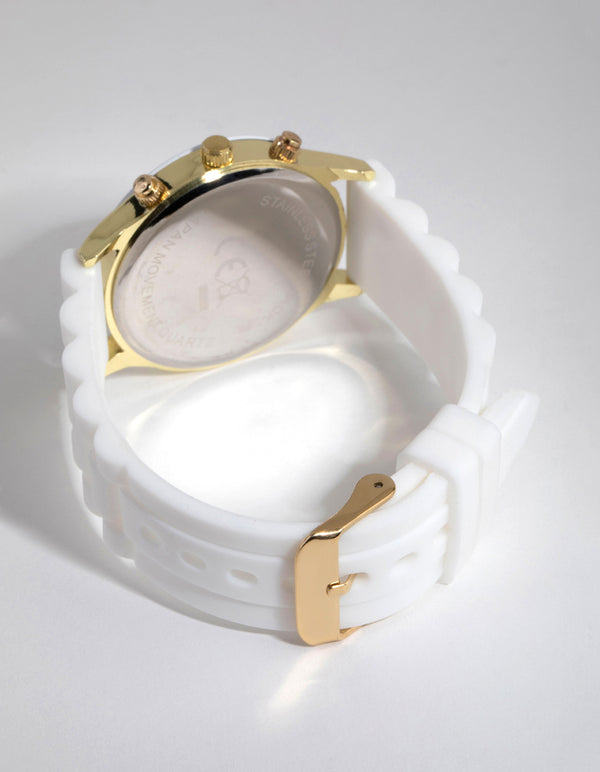 White Sport Silicon Strap Watch