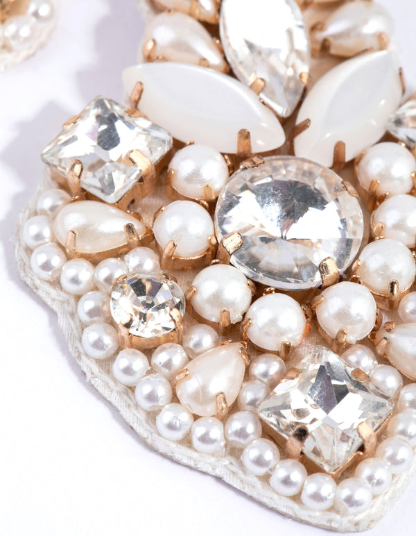 Statement Diamante & Pearl Teardrop Earrings