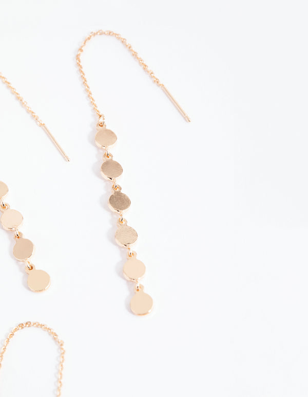 Gold Circle & Disc Earring Set
