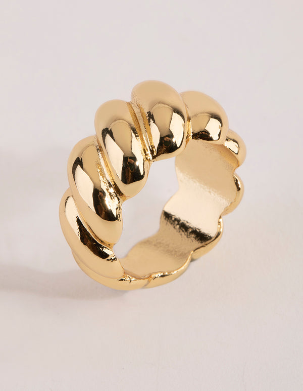 Gold Plated Croissant Ring