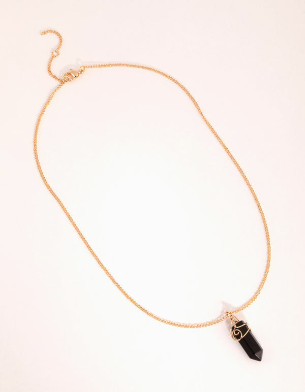 Gold Curled Wrap Shard Necklace