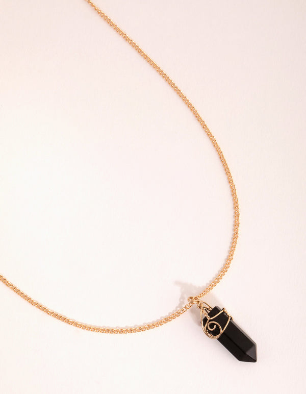 Gold Curled Wrap Shard Necklace