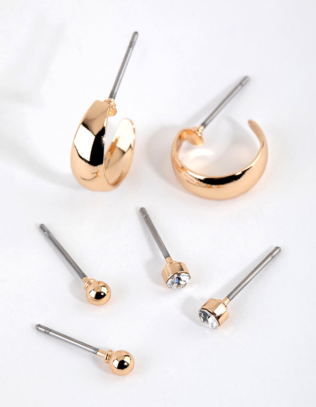 Gold Classic Stud & Hoop Earring Pack