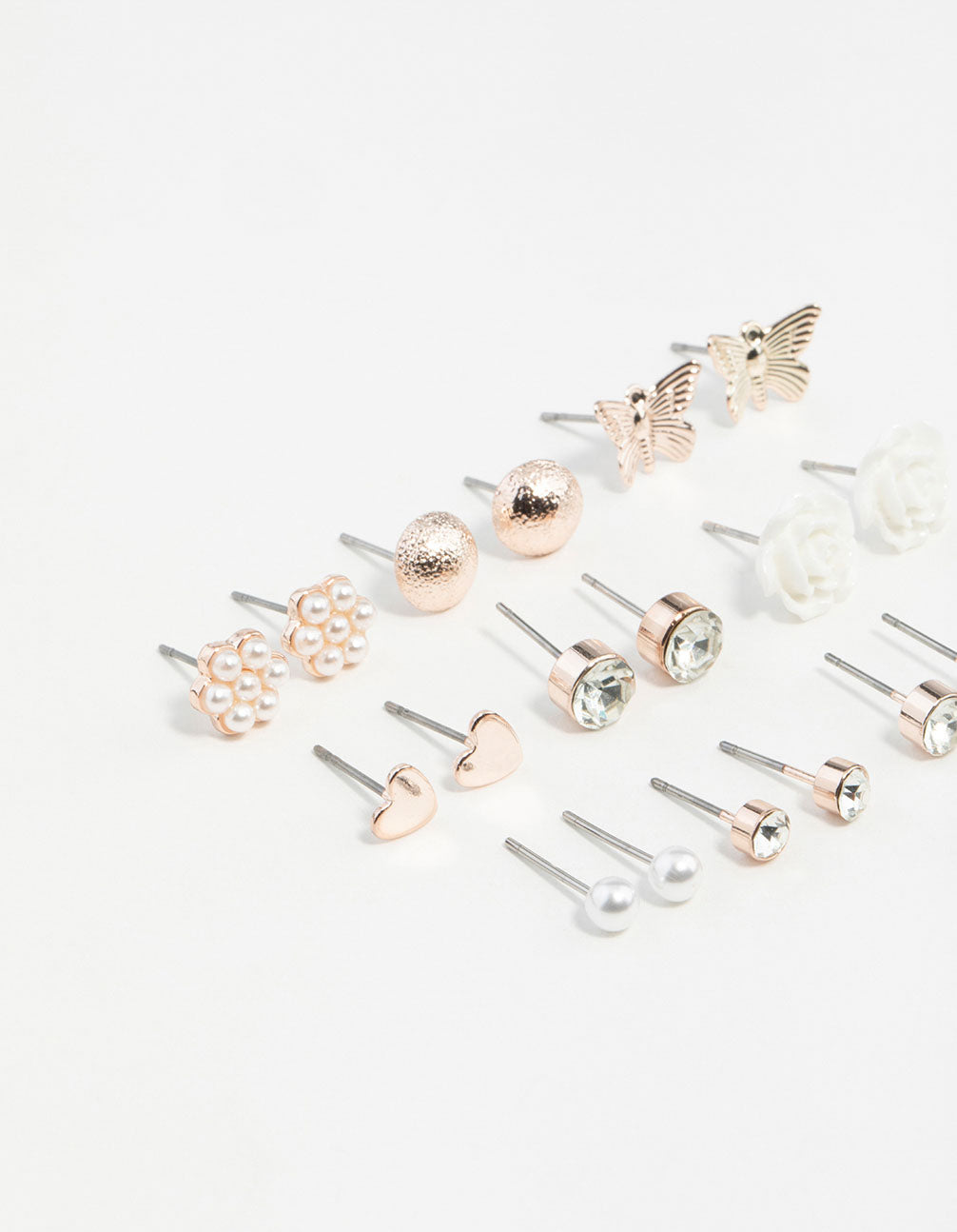 Rose Gold Sweetheart Stud Earring 12-Pack