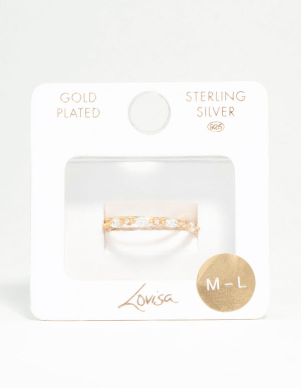 Gold Plated Sterling Silver Marquise Ring Set