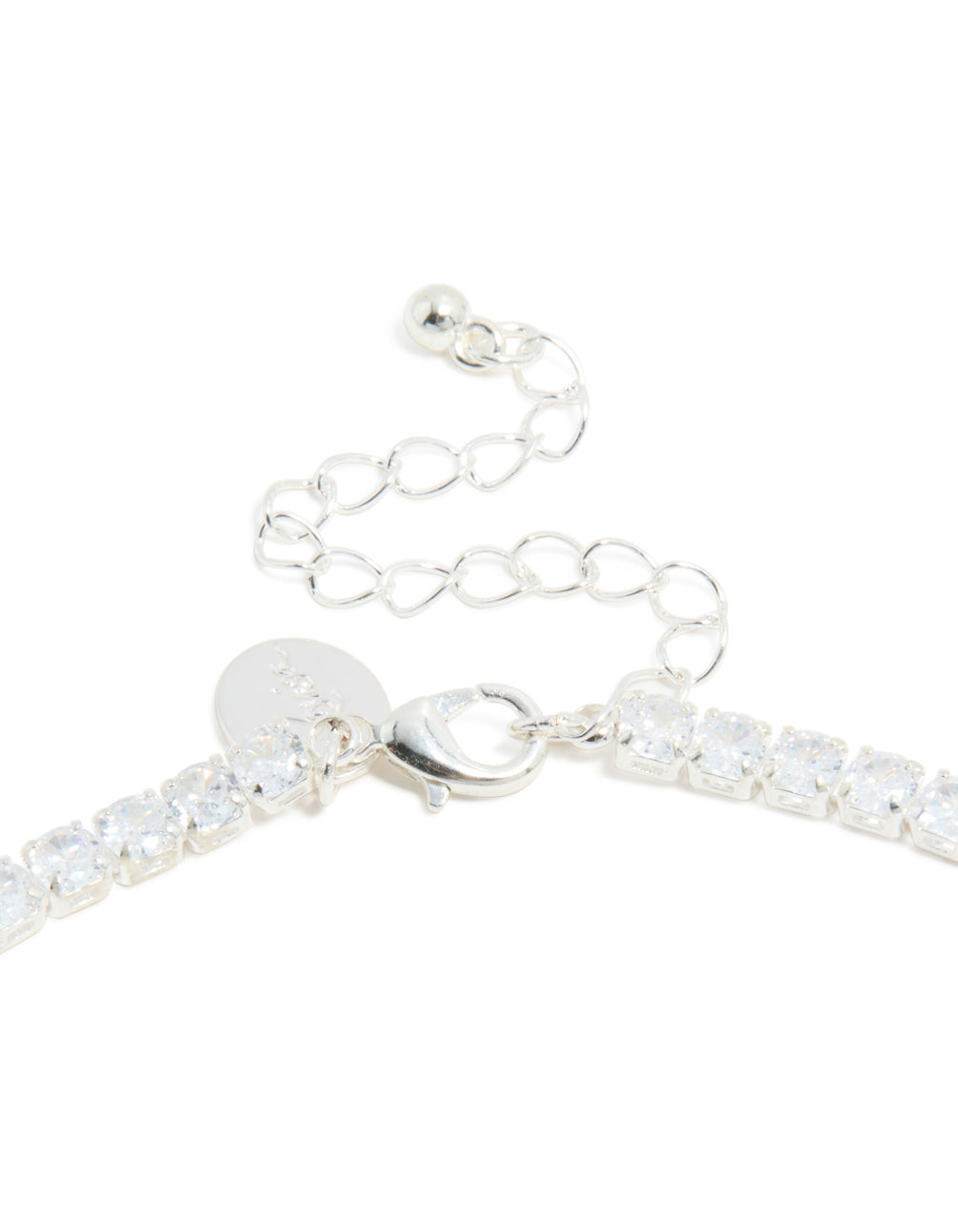 Silver Cubic Zirconia Cup Chain Pointed Tennis Necklace