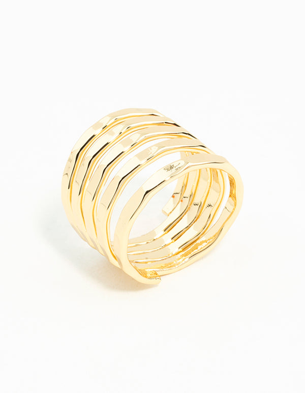 Gold Molten Layered Ring