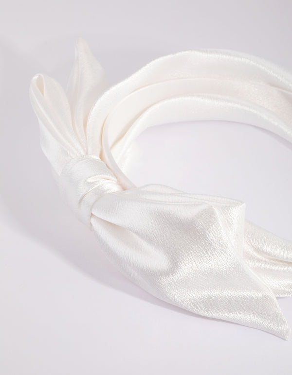 White Floppy Bow Alice Band