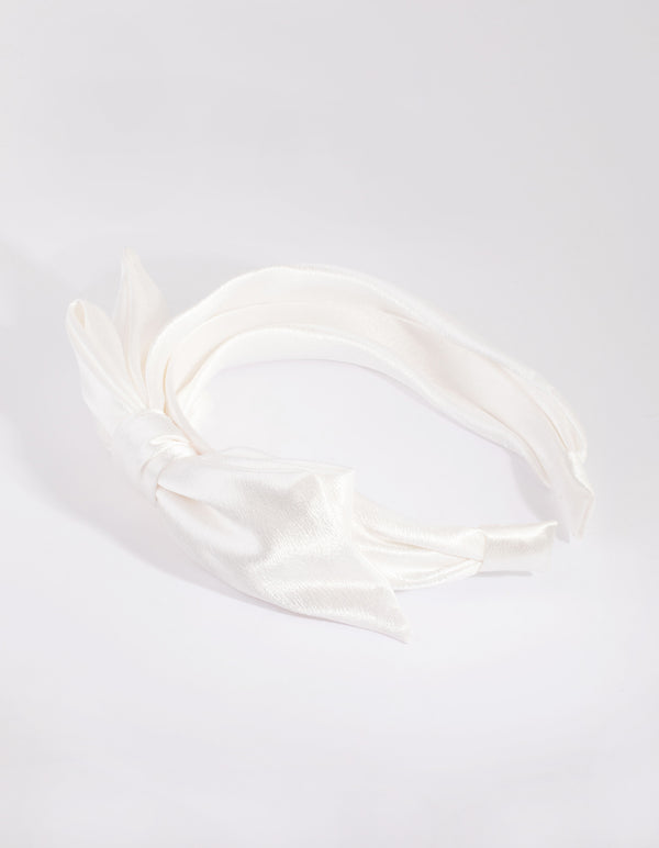 White Floppy Bow Alice Band