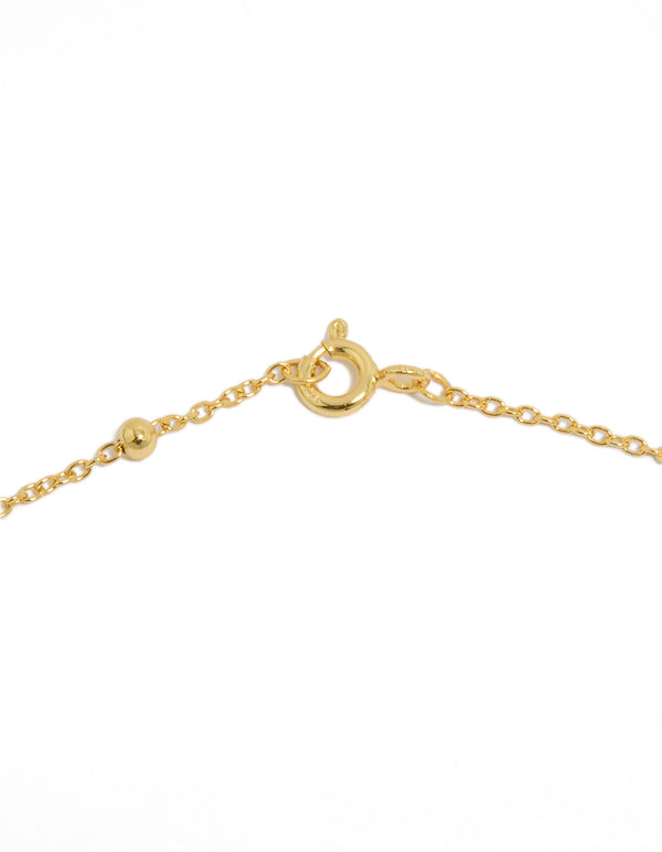 Gold Plated Sterling Silver Ball Chain Necklace