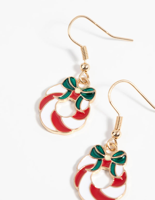 Festive Wreath Drop Earrings