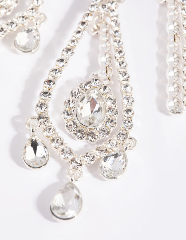 Silver Statement Teardrop Earrings