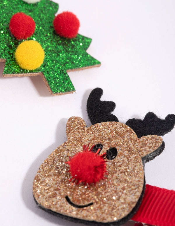 Kids Festive Reindeer & Tree Clips