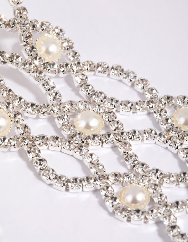 Silver Pearl Mesh Choker