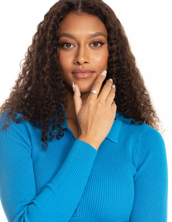 Sterling Silver Cubic Zirconia Claw Ring