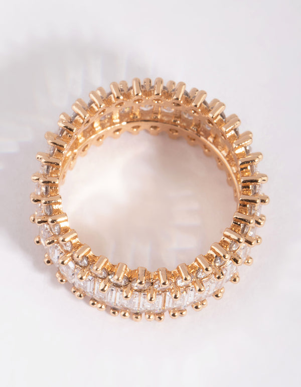 Gold Cubic Zirconia Baguette Ring