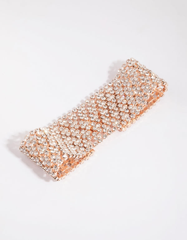 Rose Gold Diamante Statement Bracelet