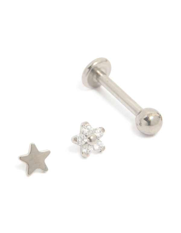 Titanium Pretty Flat Back Stud Pack