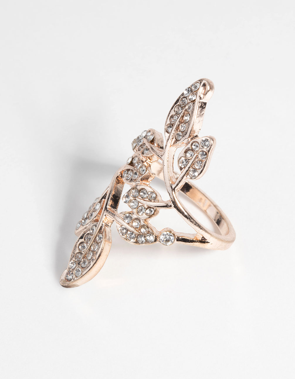 Rose Gold Diamante Petal Ring