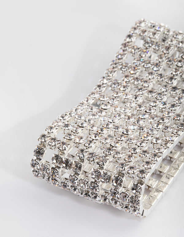 Silver Diamante Mesh Bracelet