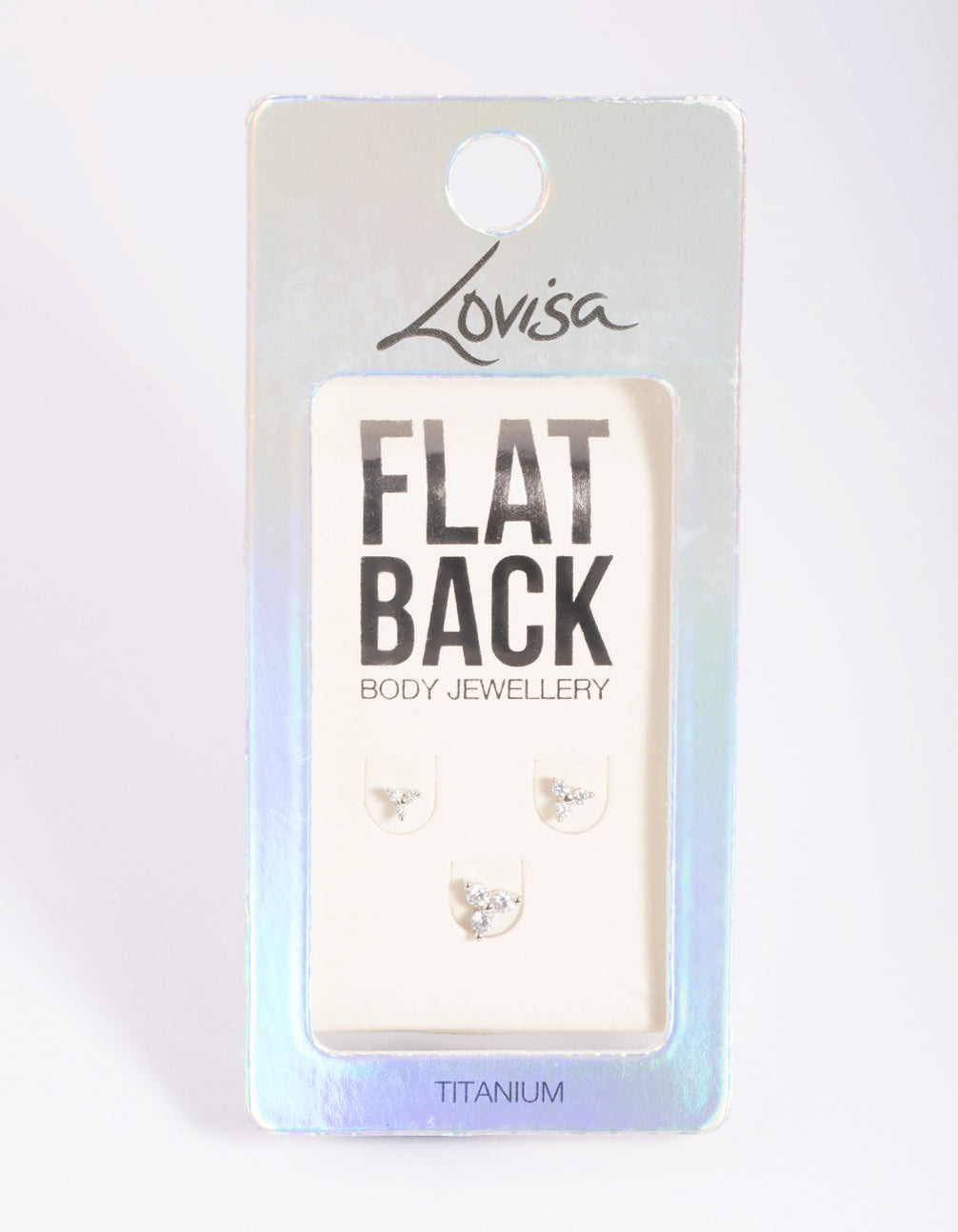 Titanium Cubic Zirconia Floral Flat Back Pack
