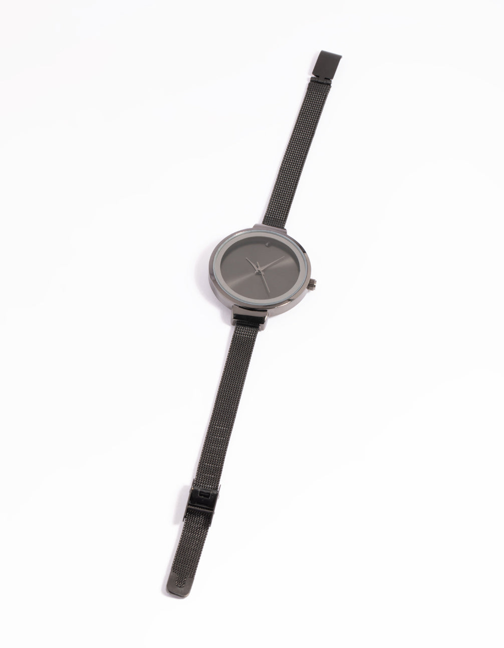 Matte Black Mesh Strap Watch