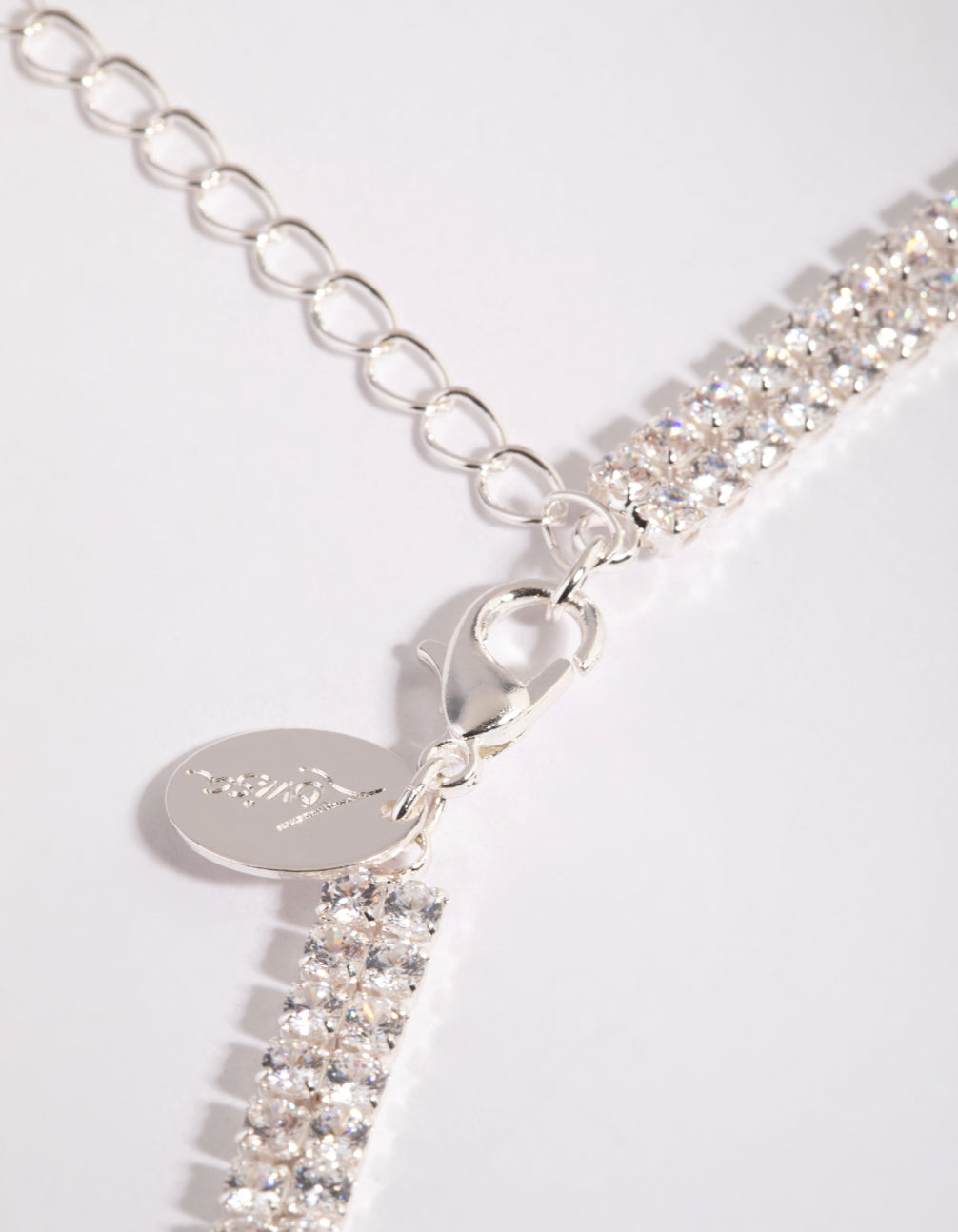 Silver Cubic Zirconia Fringe Necklace