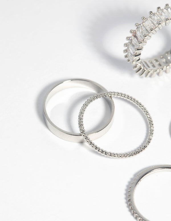 Silver Cubic Zirconia Baguette Ring