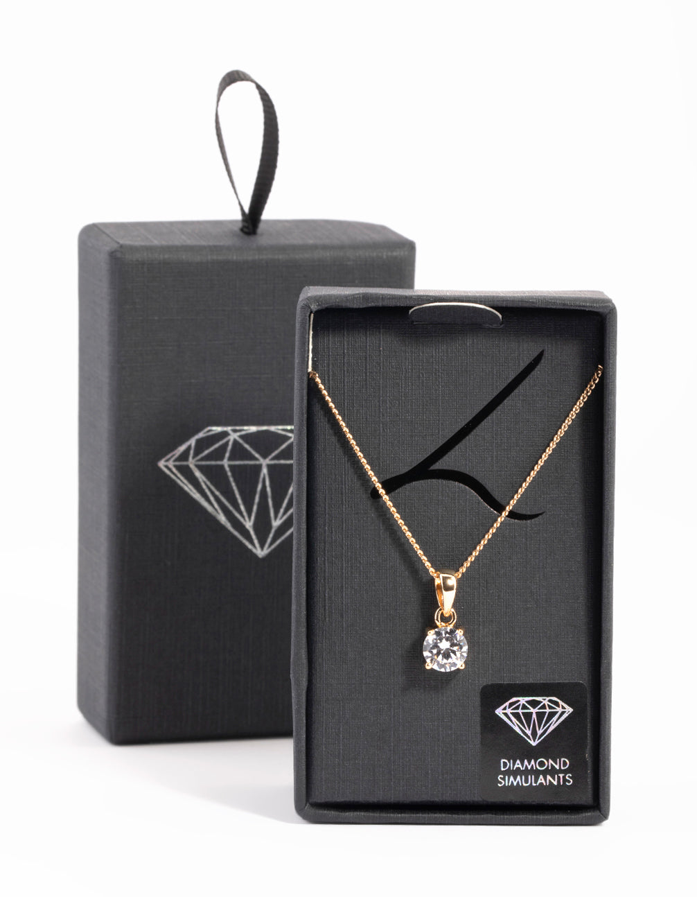 Gold Round Cubic Zirconia Necklace