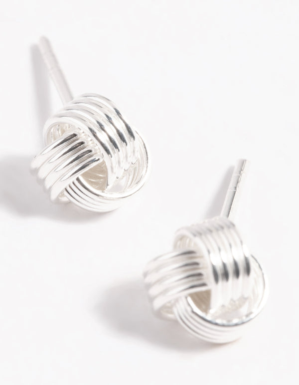 Sterling Silver Knot Stud Earrings