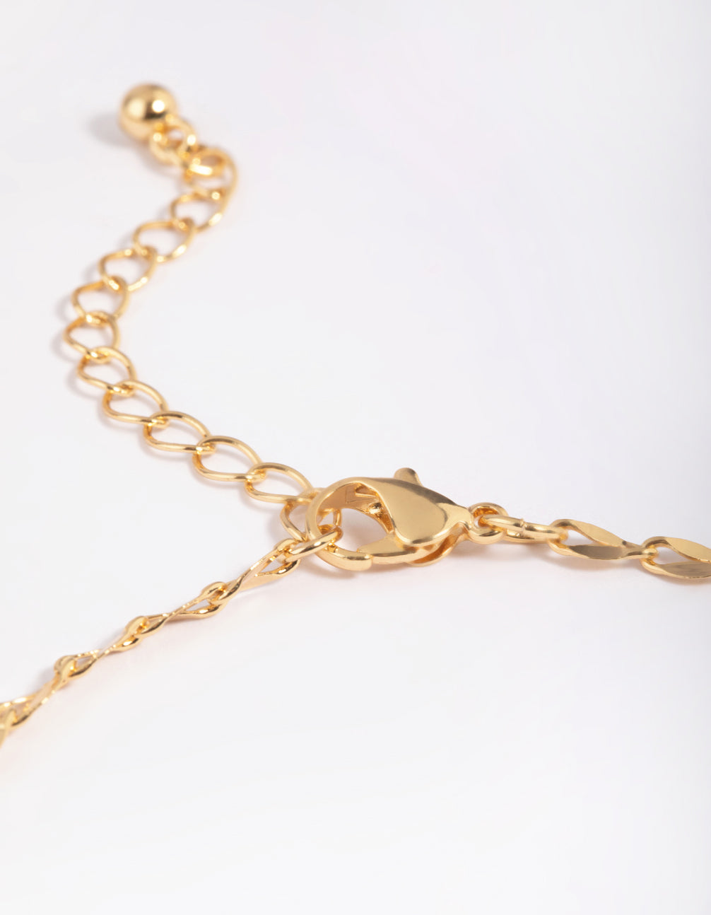 Gold Plated Diamante Leaf Anklet