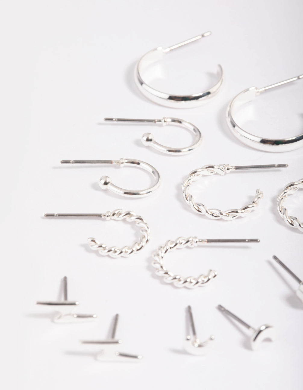 Silver Celestial Stud & Hoop Earring 8-Pack