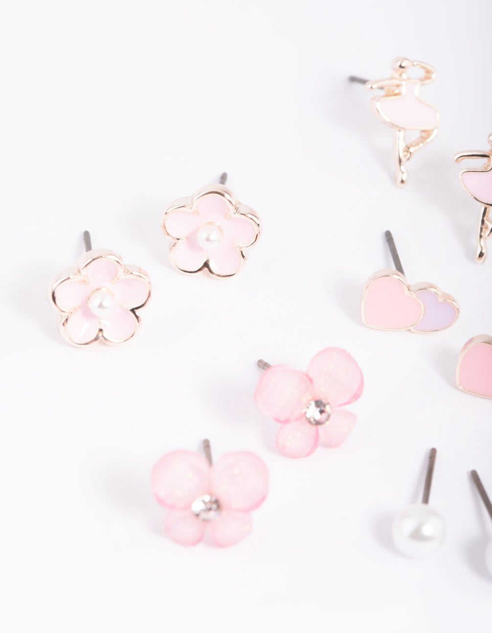 Kids Ballet Flower Stud Earring 6-Pack