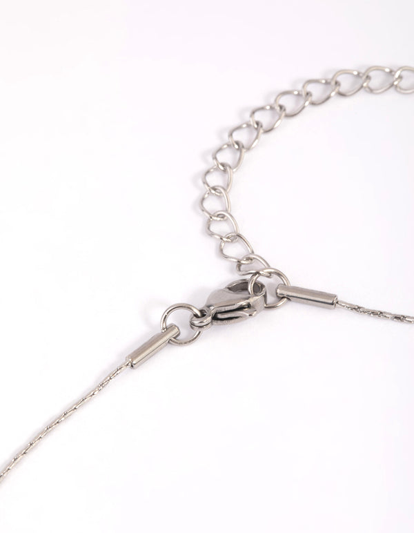 Waterproof Stainless Steel Cubic Zirconia Solitaire Necklace