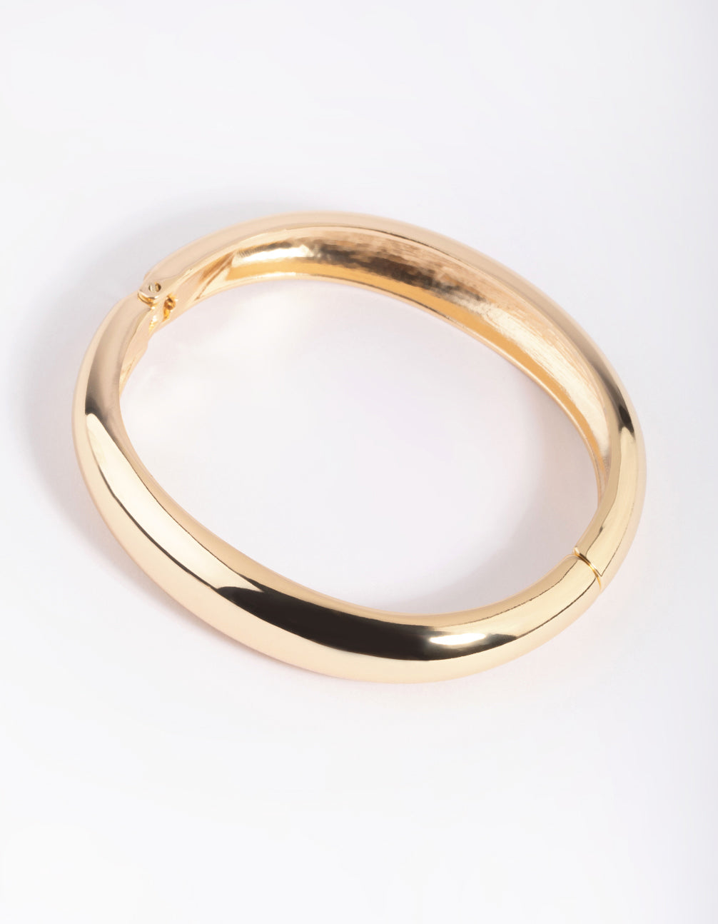 Gold Rounded Hinge Cuff Bracelet