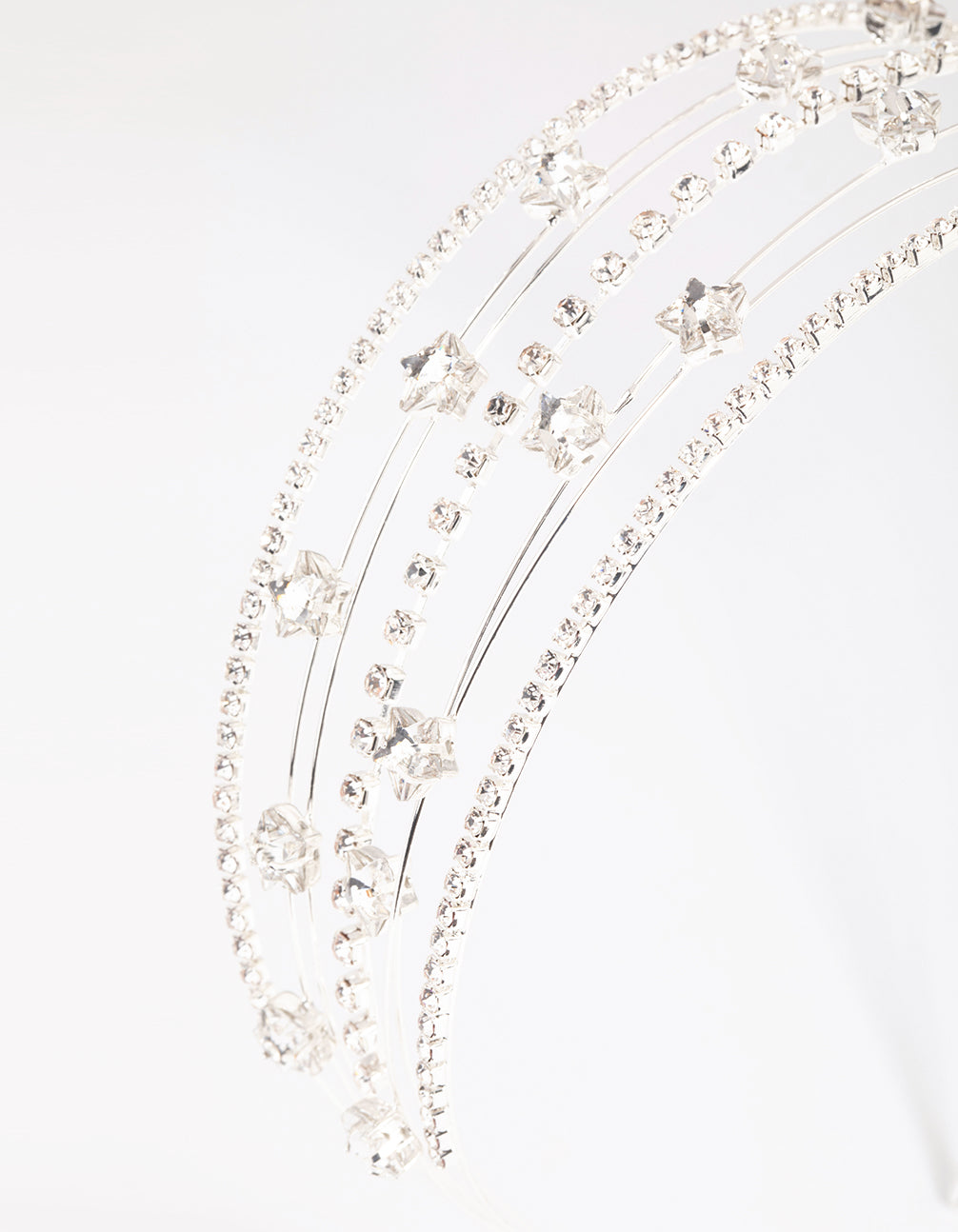 Silver Diamante Star Headband