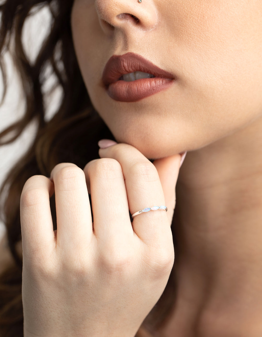 Sterling Silver Blue Opal Ring