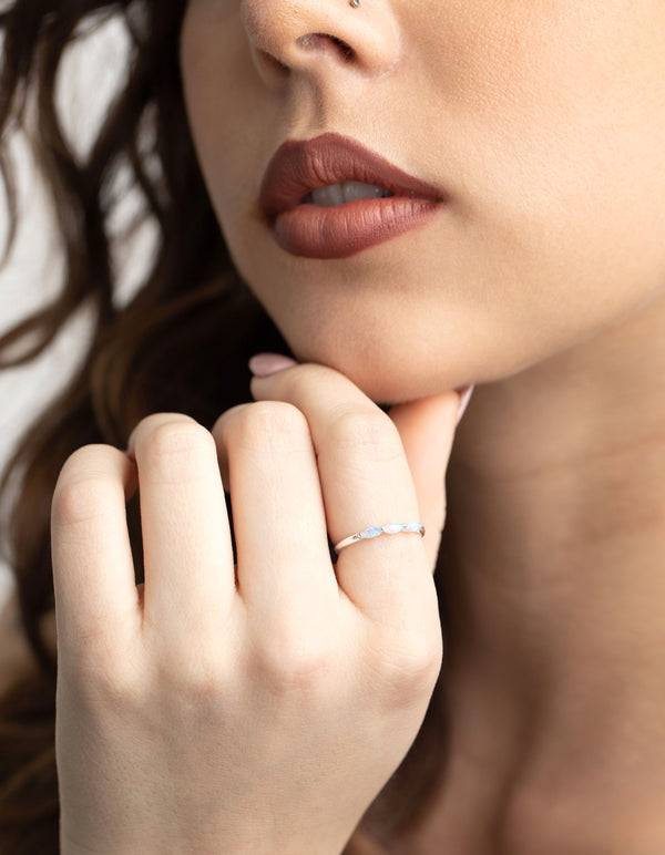 Sterling Silver Blue Opal Ring