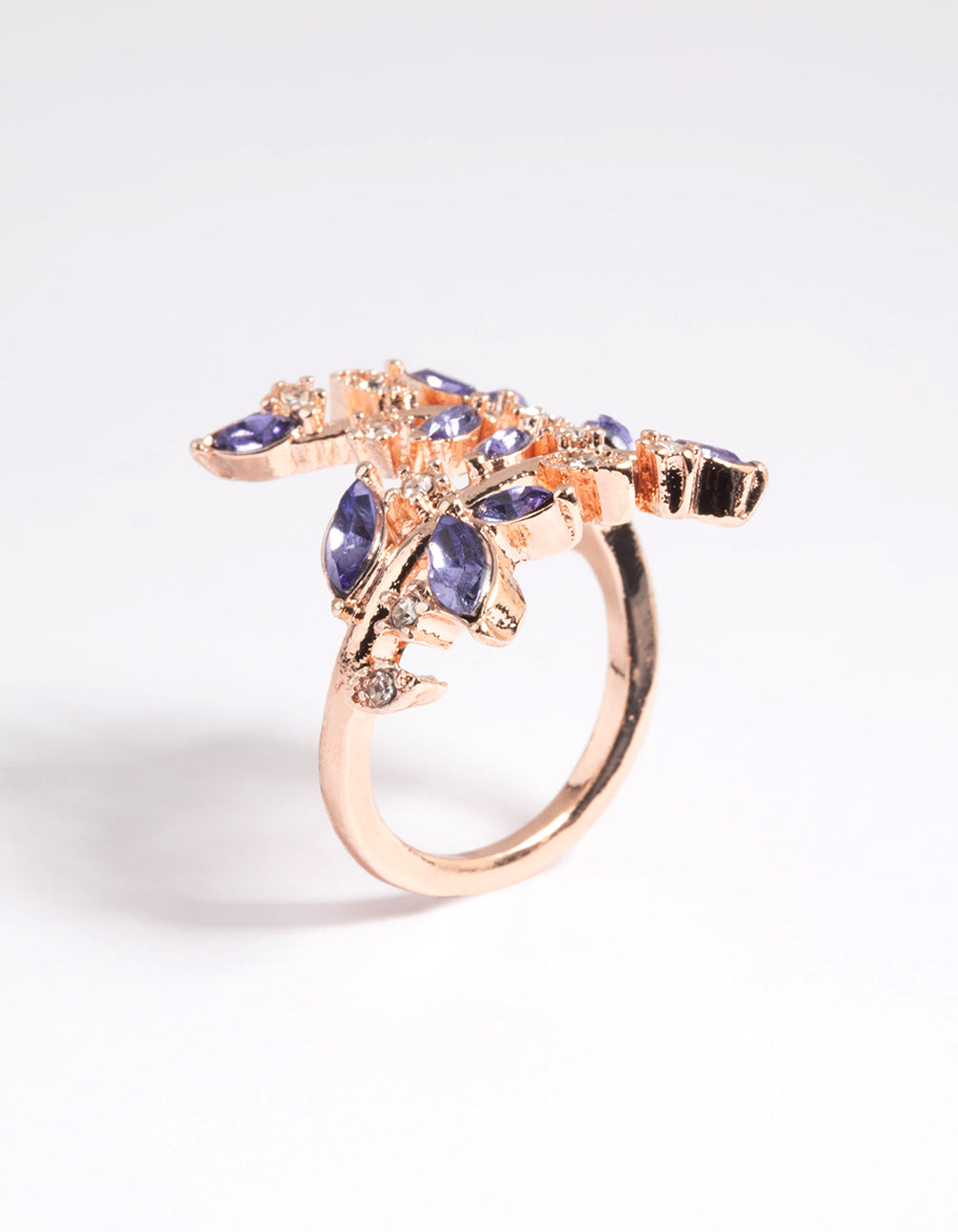 Rose Gold Lilac Vine Ring