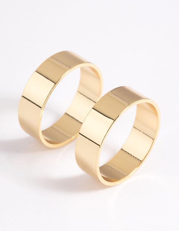 Gold Plated Cigar Band Ring