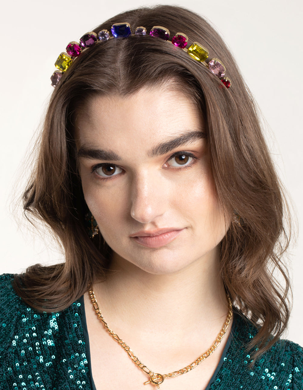 Embellished Multi Faceted Stone Headband