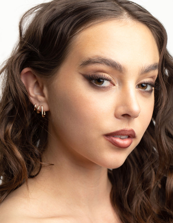 Gold Mini Shaped Huggie Earrings Pack