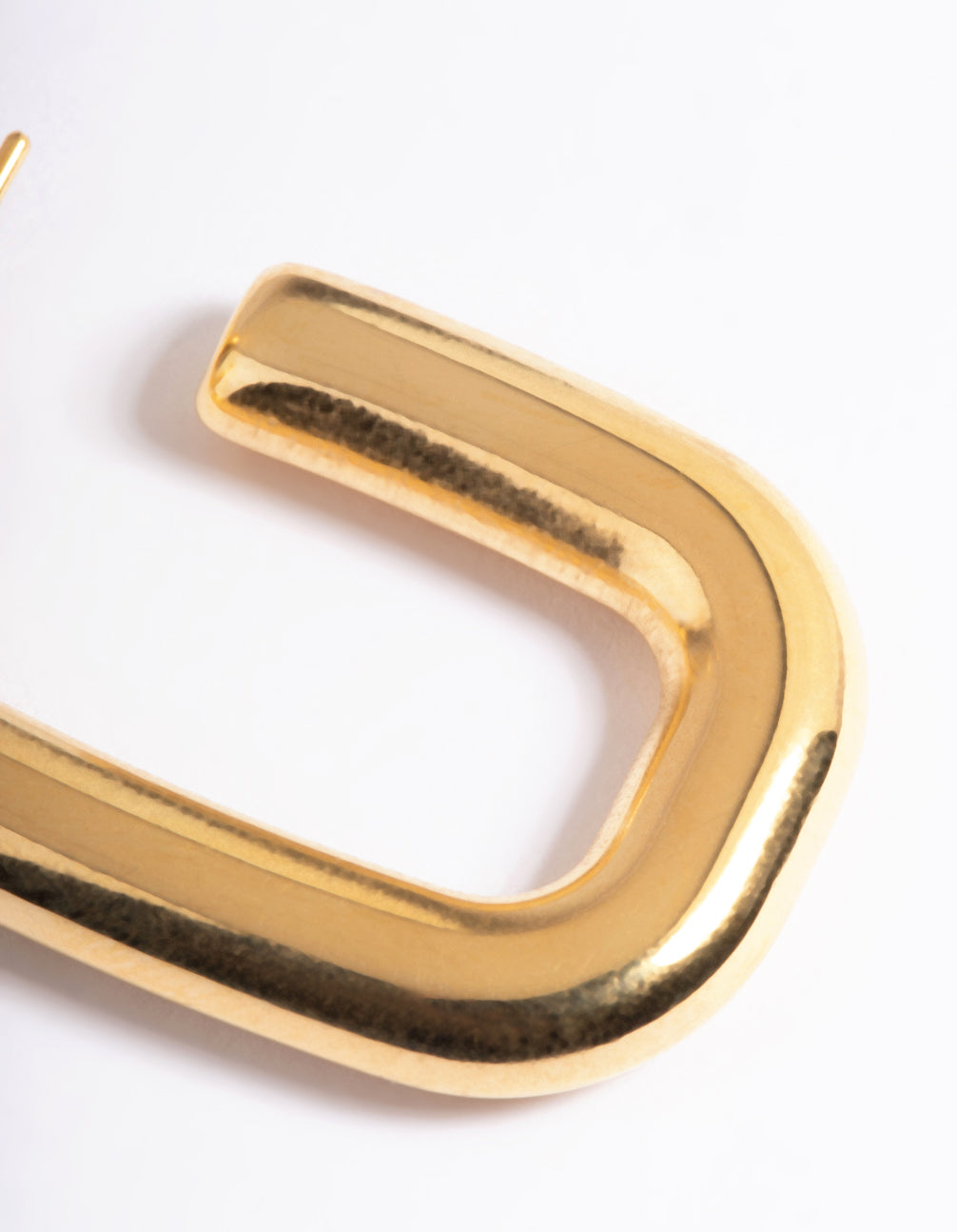 Waterproof Gold Plated Stainless Steel Rounded Square Hoop Earrings