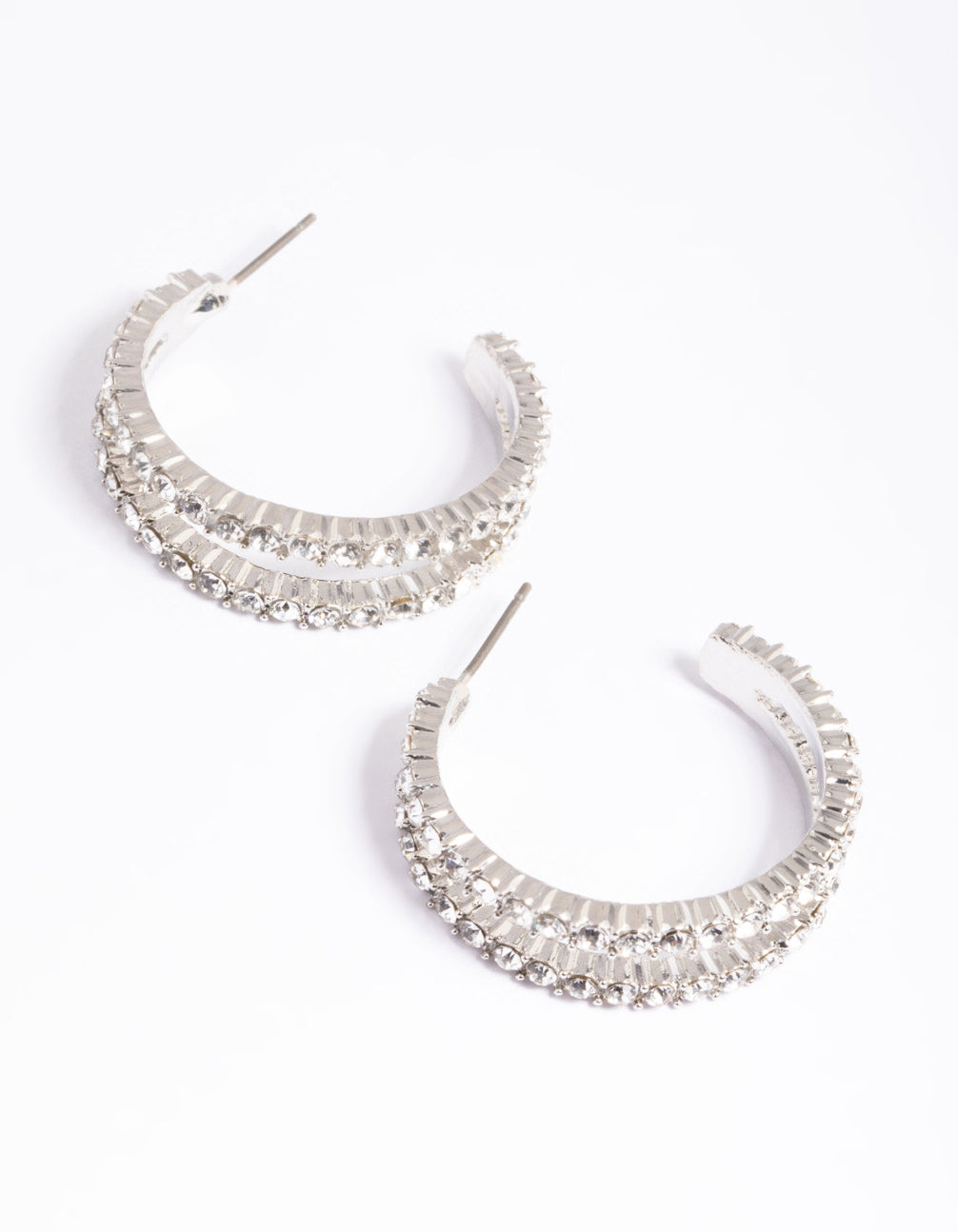 Silver Double Hoop Earring