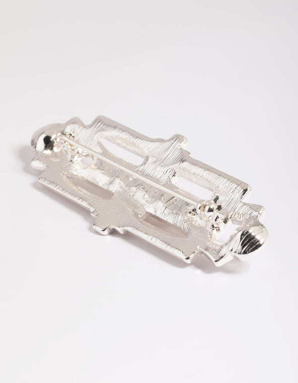 Silver Art Deco Rectangle Brooch